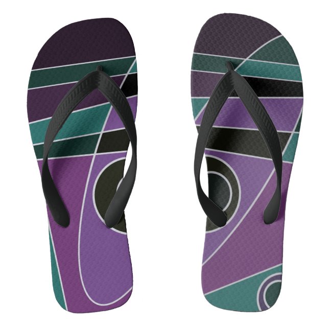 Chinelos Abstrato surfing Teal Purple (Pé da cama)