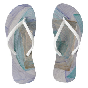 Chinelos Abstrato Turquesa e Roxo