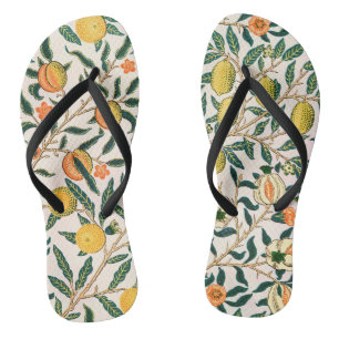 Chinelos Adorno Branco de Romã de Fruta William Morris