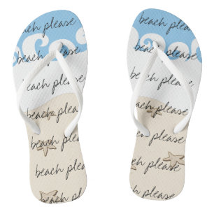 Chinelos Adultos Flip Flops "Star Shells, Beach Please"