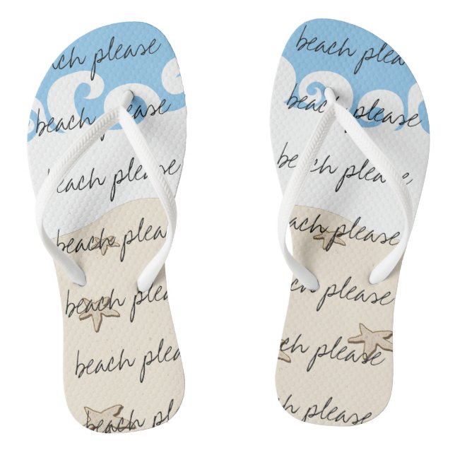 Chinelos Adultos Flip Flops "Star Shells, Beach Please" (Pé da cama)