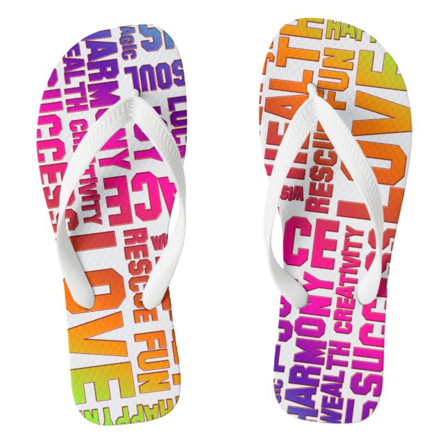 Chinelos Afirmações da vida útil FLOWER POWER 2 + sua cor (Pé da cama)