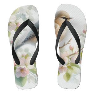 Chinelos Água-forte Floral de Cerejeira em Flor na Primaver
