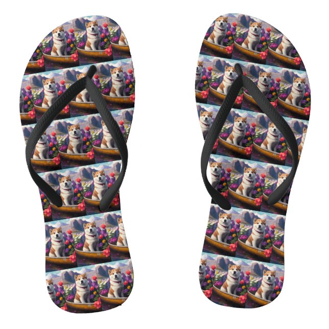 Chinelos Akita Dog em um Paddle: Uma Aventura Cênica (Pé da cama)