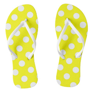 Chinelos Amarelo e Branco Polk a Dot