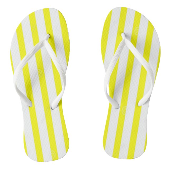 Chinelos Amarelo e Listra Branca (Pé da cama)