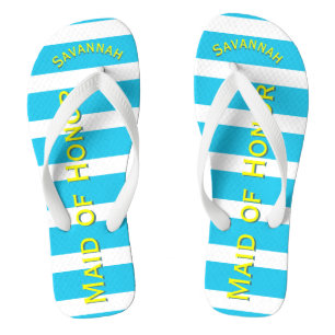 Chinelos Amarelo Madrinha de casamento Personalizado Aqua Q
