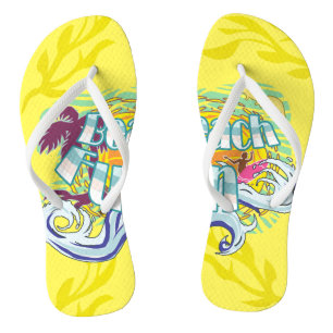 Chinelos Amarelos de Surfista de Praia