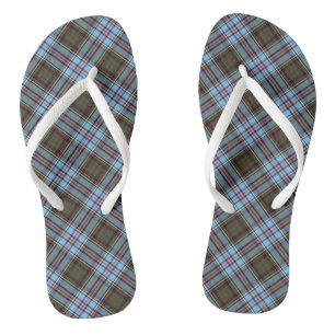 Chinelos Anderson Tartan Xadrez Azul Claro