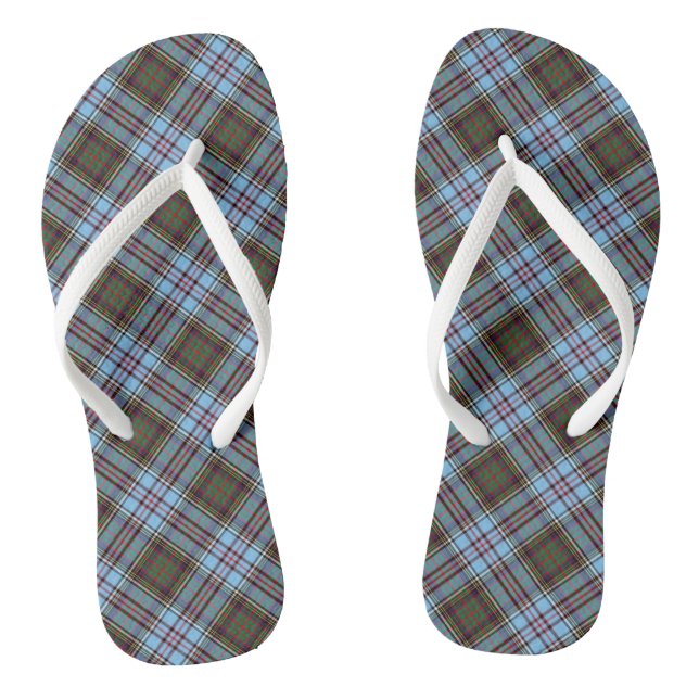 Chinelos Anderson Tartan Xadrez Azul Claro (Pé da cama)