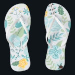 Chinelos Aqua e Floral Amarelo<br><div class="desc">Ilustração floral deliciosa e doce perfeita para primavera, verão, assim como para noiva, damas de honra, mãe da noiva, mãe do noivo, madrinha de casamento, presentes de flores e muito mais!</div>