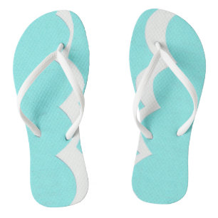 Chinelos Aqua e Flores Brancas