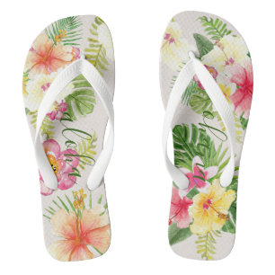 Chinelos Aquarela Tropical Elegante Havaiana