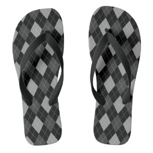 Chinelos Argyle preto e Cinza