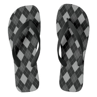 Chinelos Argyle preto e Cinza