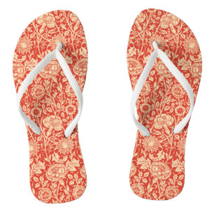 Chinelos Art Nouveau Carnação Damask, Mandarin Orange