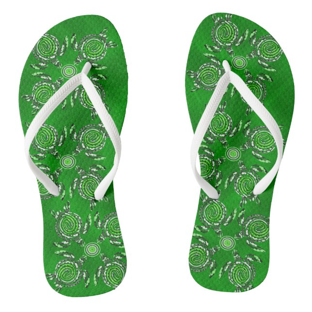 Chinelos Arte Turtle Verde (Pé da cama)