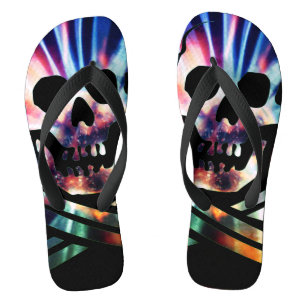 Chinelos Artsy Skull Design
