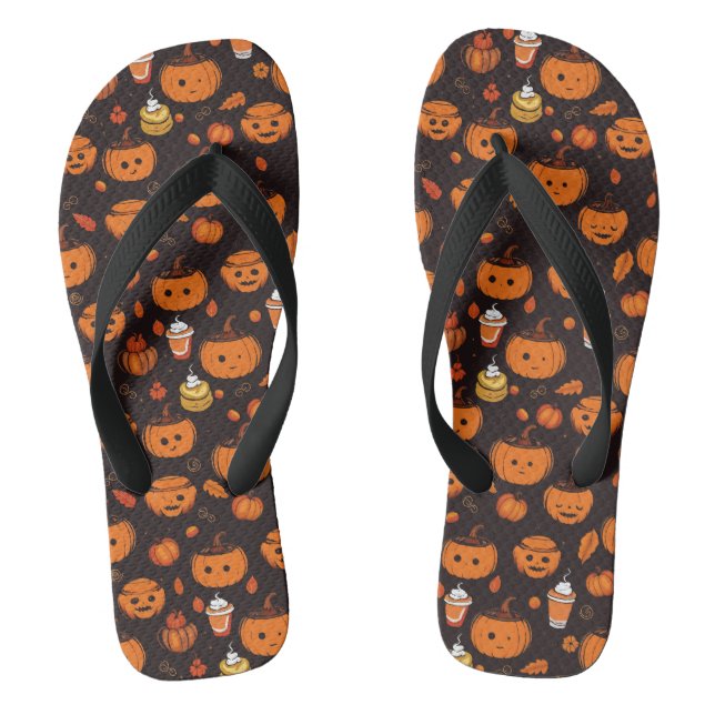 Chinelos Autumn Spooky Pumpkin Pizzazz Party (Pé da cama)