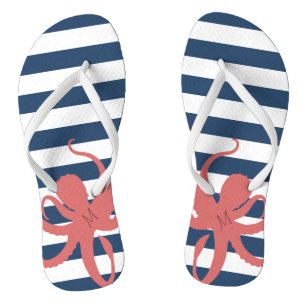 Chinelos Azul Azul Marinho Branco da Praia Moderna de Octop