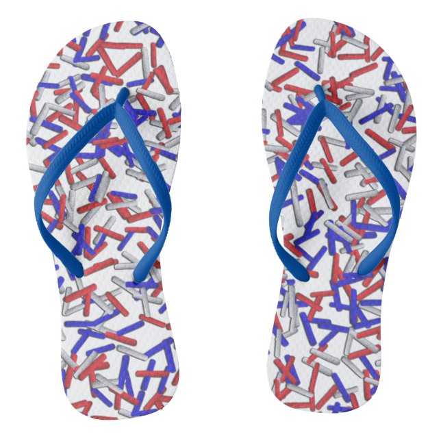 Chinelos Azul Branco Patriótico Esprinkles (Pé da cama)