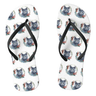 Chinelos Azul Russo Gato Fúria Festiva Freguísta