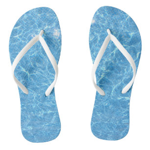 Chinelos Azul Tendência Água Branco Alças Finas Apoio Adult