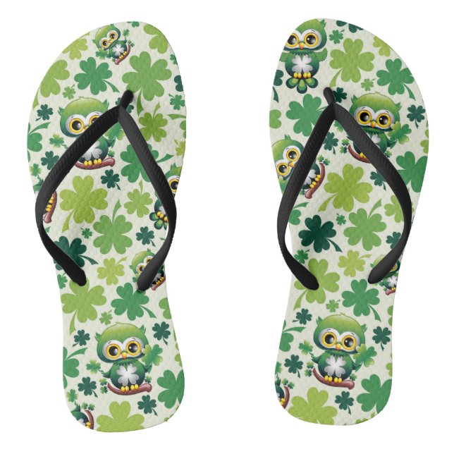 Chinelos Baby Owl Cute St Patrick Cartoon (Pé da cama)