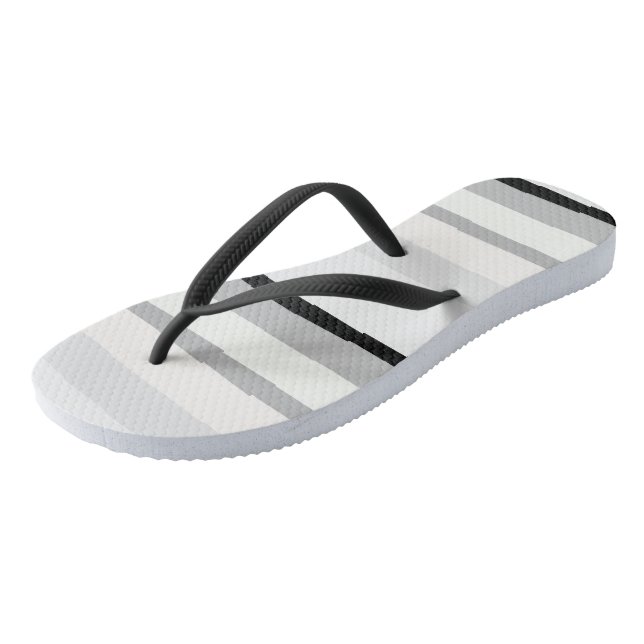 Chinelos Bandas de Abstrato preto, branco e verde (Inclinado)