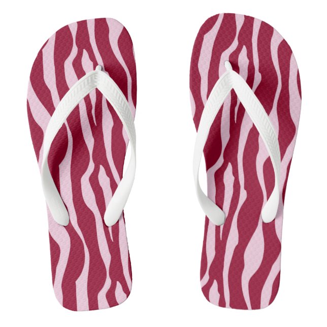 Chinelos Bandas-zebra - Borgonha e Rosa (Pé da cama)