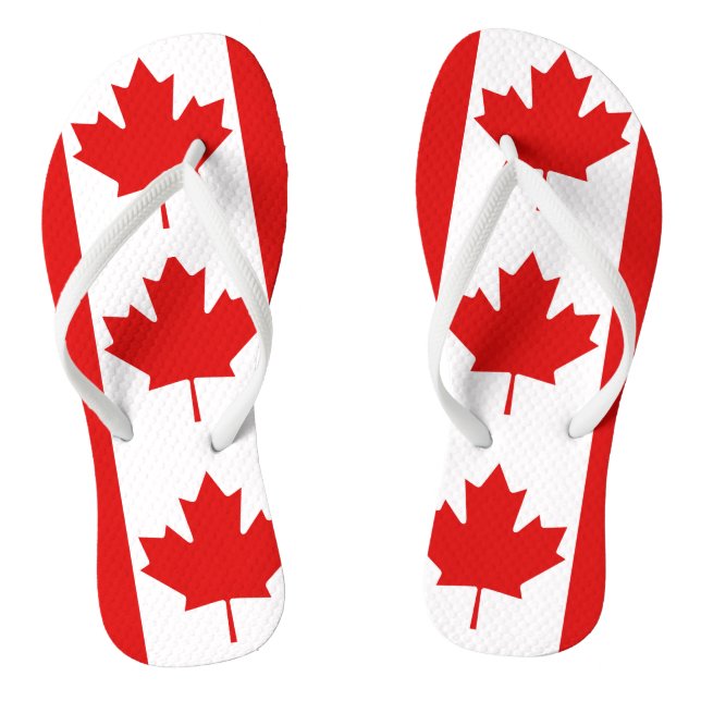 Chinelos Bandeira do Maple Leaf do Canadá (Pé da cama)