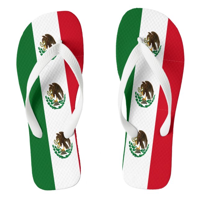 Chinelos Bandeira do México Patriótico (Pé da cama)