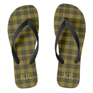Chinelos Barclay Tartan com as suas iniciais, Xadrez escoce