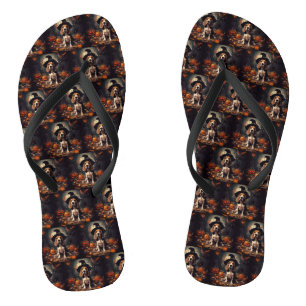Chinelos Beagle Pumpkins Halloween Assustado