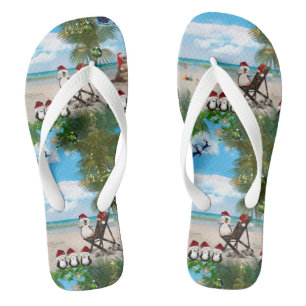 Chinelos Bebê de Natal de Verão na praia repete Design