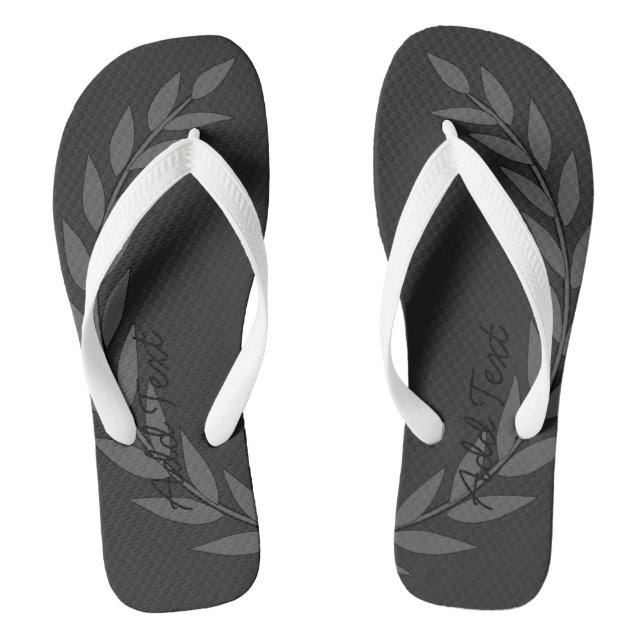 Chinelos Bela Coroa Folha Adicionar Texto Impresso Sapatos- (Pé da cama)
