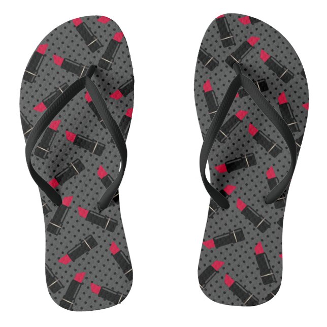 Chinelos Beleza sem batom com padrão de lábio design (Pé da cama)