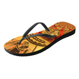 Chinelos Belo Design vermelho Ouro africano
