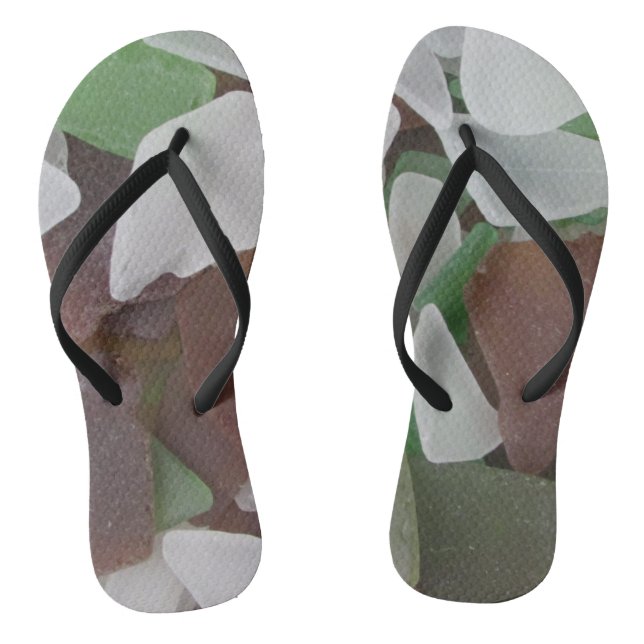 Chinelos Belo Mar de Praia Vidro Branco Verde (Pé da cama)