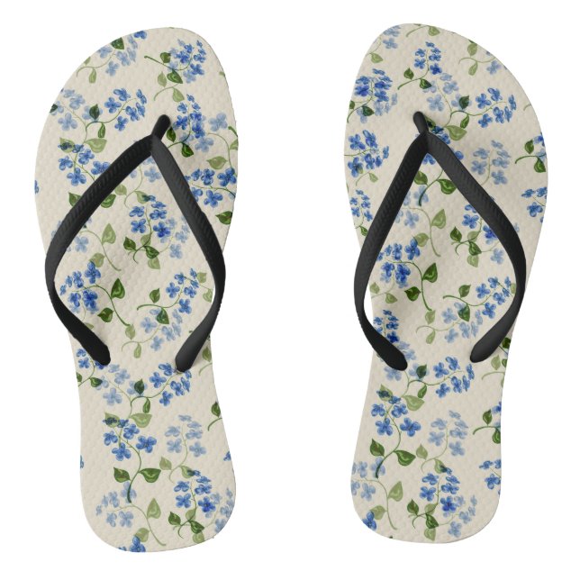 Chinelos Belo padrão floral sem descontinuidades esqueça-me (Pé da cama)
