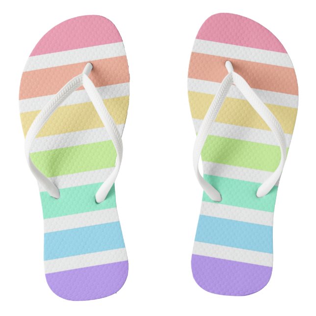Chinelos Bibblegum arco-íris e listras brancas (Pé da cama)