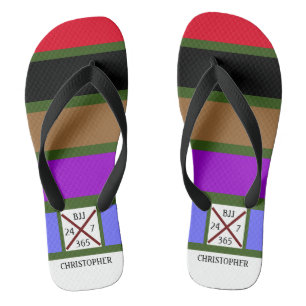 Chinelos BJJ Jiu Jitsu 24 7 365 Belt Stripes Gym