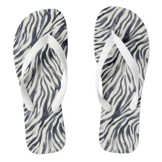 Chinelos Black and White Zebra Print Pattern