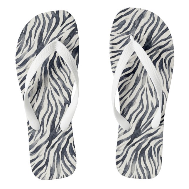 Chinelos Black and White Zebra Print Pattern (Pé da cama)