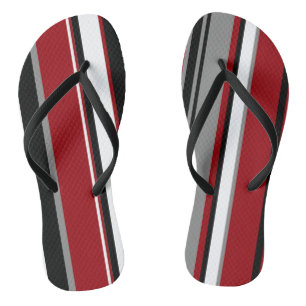 Chinelos Black, Cinza Red e White Stripes