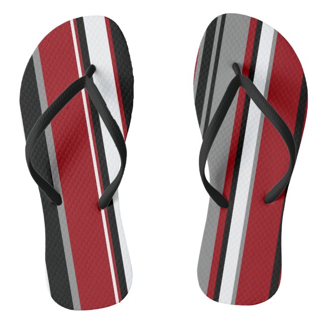 Chinelos Black, Cinza Red e White Stripes (Pé da cama)