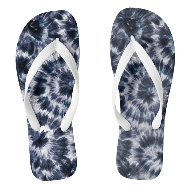 Chinelos Blue Indigo Shibori Tie Dye (Pé da cama)