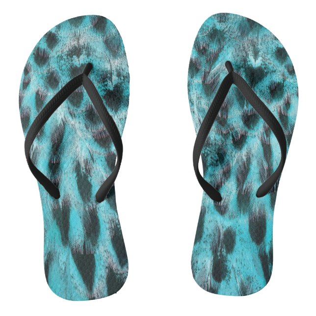 Chinelos Blue plumage - cool feather design (Pé da cama)