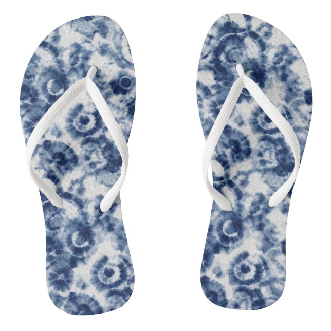 Chinelos Blue Spiral Tie Dye (Pé da cama)