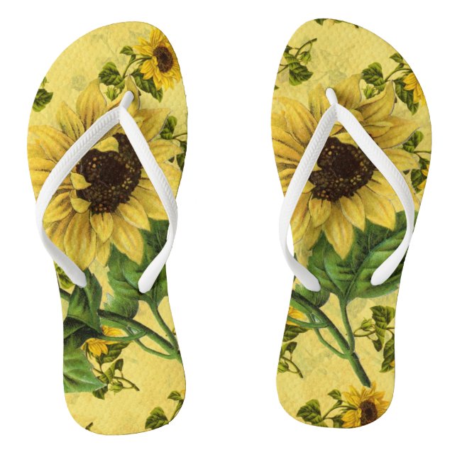 Chinelos Bold Vintage Sunflower (Pé da cama)